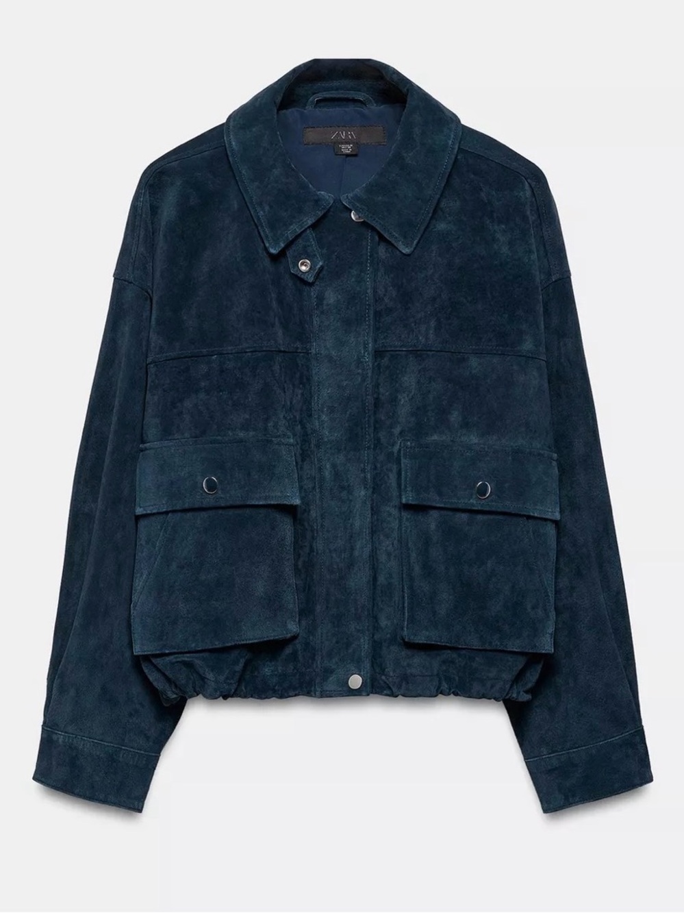 ZARA ✨Viral✨ 100% LEATHER BOMBER JACKET - Picture 8 of 11